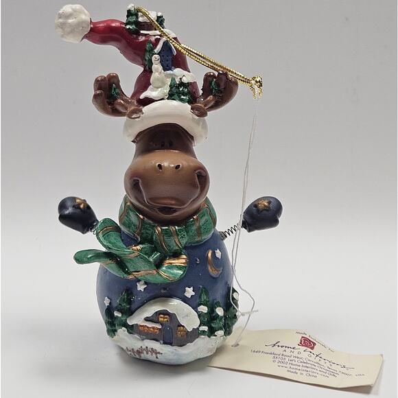 Lot of 3 Home Interiors “Let's Celebrate" Tree Ornaments Snowman Santa Reindeer - Picture 2 of 8